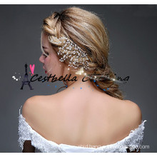 2016 New design handmade golden pearl alloy headpiece wedding bridal hair pins hair accessories